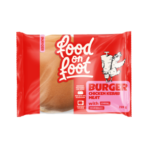 ГАМБУРГЕР С КЕБАБОМ ИЗ КУРЯТИНИ, СЫРОМ И ЛЕГКИМ СОУСОМ